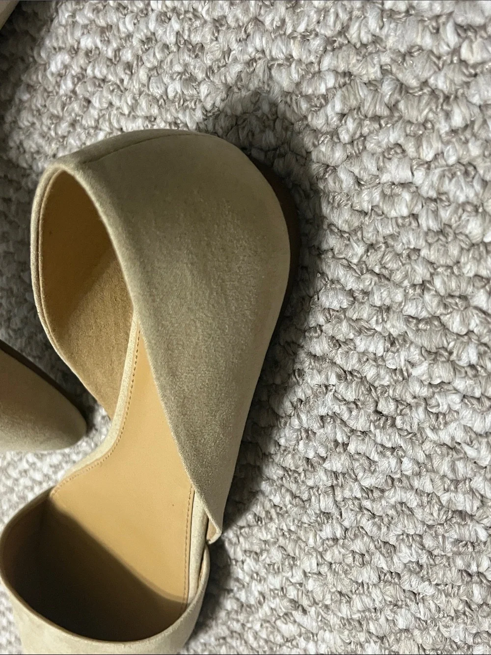J. Crew Beige Pointed D'Orsay Suede Flats